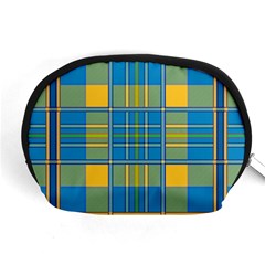 Plaid Tartan Scottish Blue Yellow Accessory Pouch (medium)