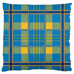 Plaid Tartan Scottish Blue Yellow Standard Flano Cushion Case (one Side) by Nexatart