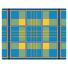 Plaid Tartan Scottish Blue Yellow Double Sided Flano Blanket (medium)  by Nexatart