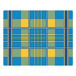 Plaid Tartan Scottish Blue Yellow Double Sided Flano Blanket (Large)  80 x60  Blanket Front