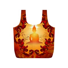 Buddah With Light Effect Full Print Recycle Bag (s) by FantasyWorld7