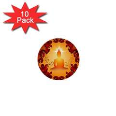 Buddah With Light Effect 1  Mini Buttons (10 Pack)  by FantasyWorld7