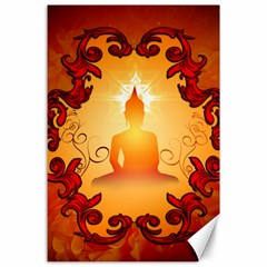 Buddah With Light Effect Canvas 24  X 36  by FantasyWorld7