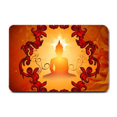 Buddah With Light Effect Small Doormat  by FantasyWorld7