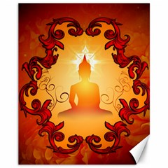 Buddah With Light Effect Canvas 11  X 14  by FantasyWorld7