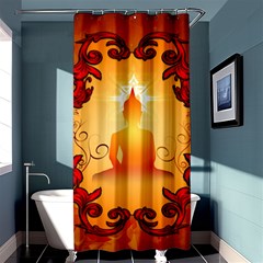 Buddah With Light Effect Shower Curtain 36  X 72  (stall)  by FantasyWorld7