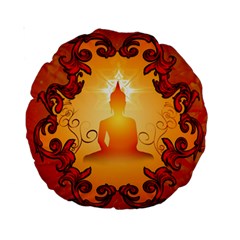 Buddah With Light Effect Standard 15  Premium Round Cushions by FantasyWorld7