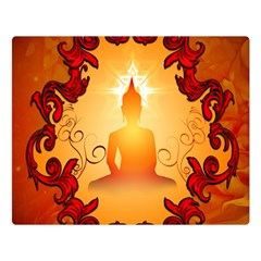 Buddah With Light Effect Double Sided Flano Blanket (large)  by FantasyWorld7