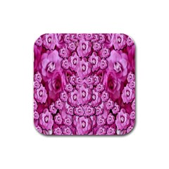 Happy Florals  Giving  Peace Ornate Rubber Square Coaster (4 Pack)  by pepitasart