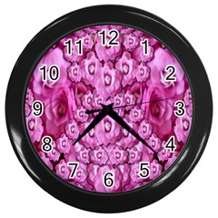 Happy Florals  Giving  Peace Ornate Wall Clock (black) by pepitasart