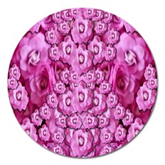 Happy Florals  Giving  Peace Ornate Magnet 5  (round) by pepitasart