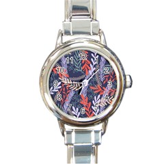 Summer Leaves Round Italian Charm Watch by charliecreates