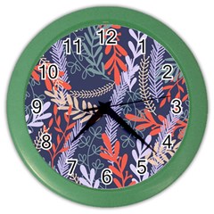 Summer Leaves Color Wall Clock by charliecreates