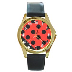 Bug Cubism Flat Insect Pattern Round Gold Metal Watch by BangZart