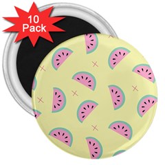 Watermelon Wallpapers  Creative Illustration And Pattern 3  Magnets (10 Pack)  by BangZart