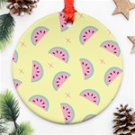 Watermelon Wallpapers  Creative Illustration And Pattern Round Ornament (Two Sides) Front