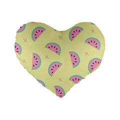 Watermelon Wallpapers  Creative Illustration And Pattern Standard 16  Premium Flano Heart Shape Cushions by BangZart