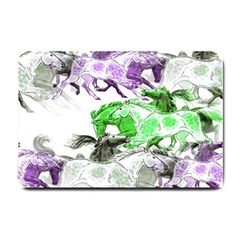 Horse Animal World Green Small Doormat  by BangZart