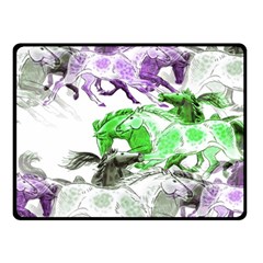 Horse Animal World Green Fleece Blanket (small) by BangZart