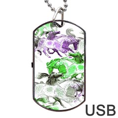 Horse Animal World Green Dog Tag Usb Flash (two Sides) by BangZart