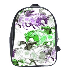 Horse Animal World Green School Bag (xl) by BangZart