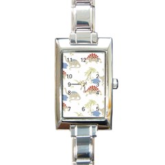 Dinosaur Animal Art Pattern Rectangle Italian Charm Watch by BangZart