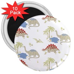 Dinosaur Animal Art Pattern 3  Magnets (10 Pack)  by BangZart