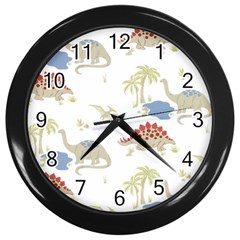 Dinosaur Animal Art Pattern Wall Clock (black)