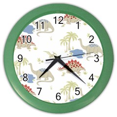 Dinosaur Animal Art Pattern Color Wall Clock by BangZart