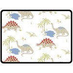 Dinosaur animal Art Pattern Double Sided Fleece Blanket (Large)  80 x60  Blanket Front