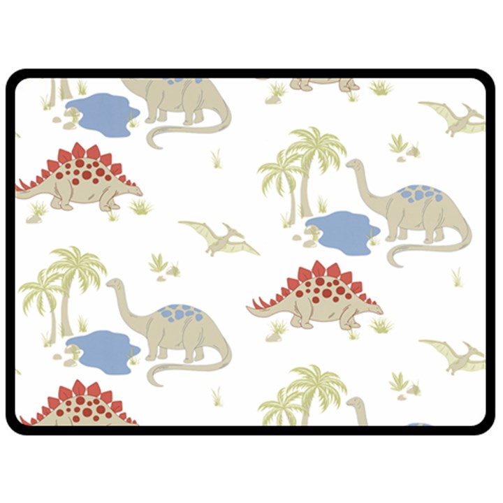 Dinosaur animal Art Pattern Double Sided Fleece Blanket (Large) 