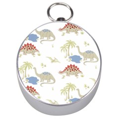 Dinosaur Animal Art Pattern Silver Compasses by BangZart