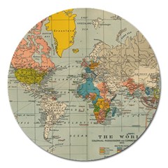 World Map Vintage Magnet 5  (round) by BangZart