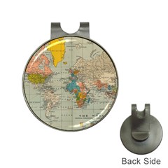 World Map Vintage Hat Clips With Golf Markers