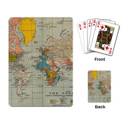 World Map Vintage Playing Cards Single Design (rectangle)