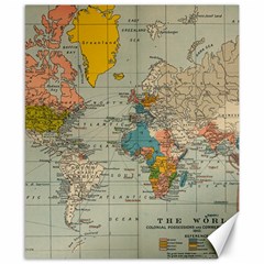 World Map Vintage Canvas 8  X 10 