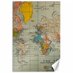 World Map Vintage Canvas 20  X 30  by BangZart