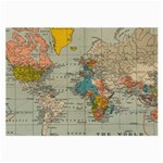 World Map Vintage Large Glasses Cloth (2 Sides) Back