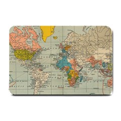 World Map Vintage Small Doormat  by BangZart