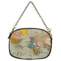 World Map Vintage Chain Purse (one Side)