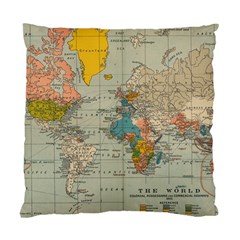 World Map Vintage Standard Cushion Case (two Sides) by BangZart