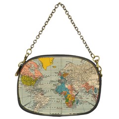 World Map Vintage Chain Purse (two Sides)