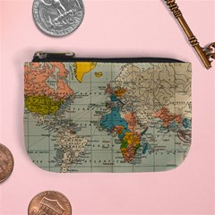 World Map Vintage Mini Coin Purse