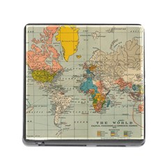 World Map Vintage Memory Card Reader (square 5 Slot) by BangZart