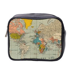 World Map Vintage Mini Toiletries Bag (two Sides) by BangZart