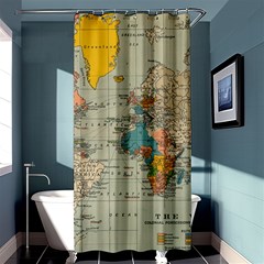 World Map Vintage Shower Curtain 36  X 72  (stall)  by BangZart