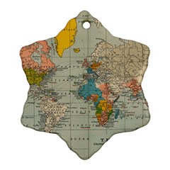 World Map Vintage Ornament (snowflake) by BangZart