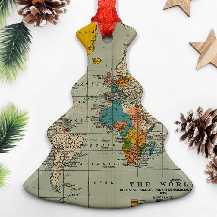 World Map Vintage Ornament (Christmas Tree) 