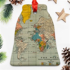 World Map Vintage Bell Ornament (two Sides) by BangZart