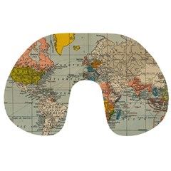 World Map Vintage Travel Neck Pillow by BangZart